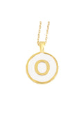 SET CADENA LETRA O HUESO + ARETES 18 MM