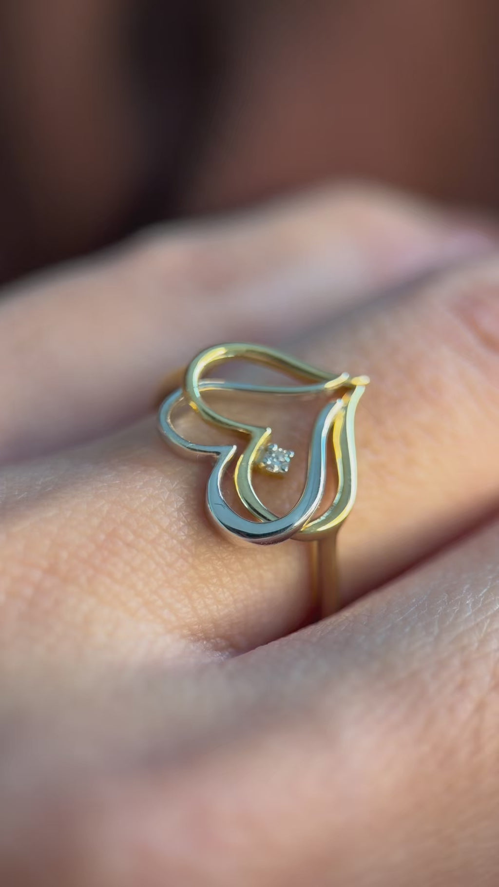 Anillo Doble Corazón Lumière