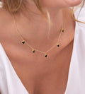 CADENA MULTI CORAZONES NEGROS