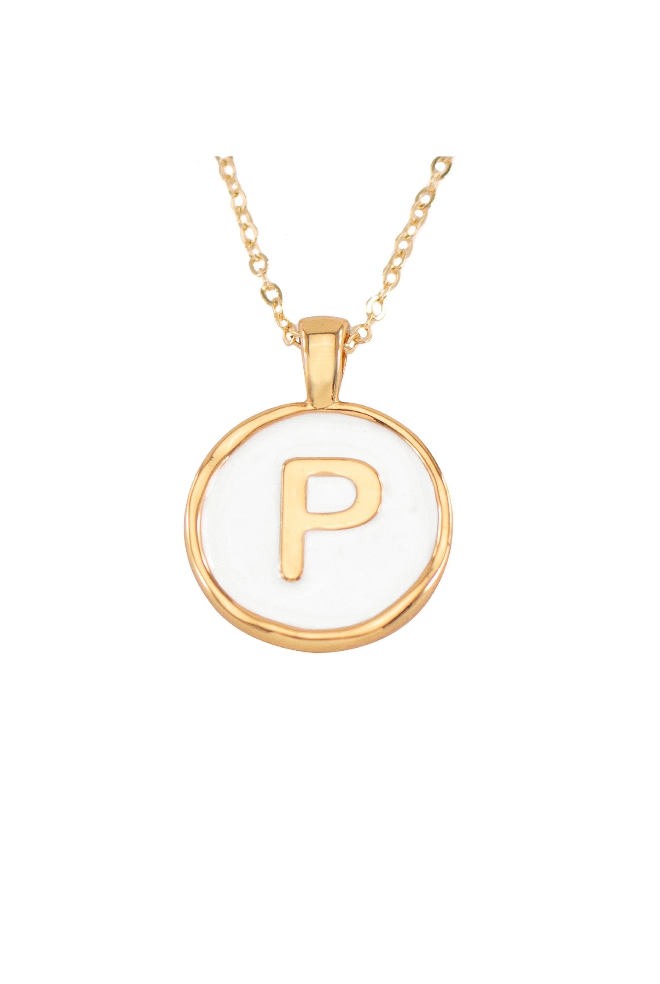 SET CADENA LETRA P HUESO +ARETES 18 MM