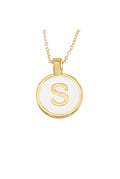 SET CADENA LETRA S HUESO + ARETES 18 MM